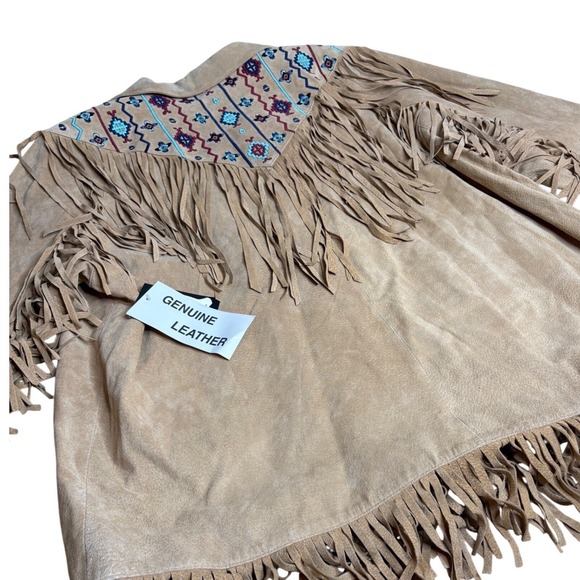 NWT Vintage Via Accenti Suede Fringe Jacket Women's 1X/2X Southwest Boho Western - Picture 4 of 16